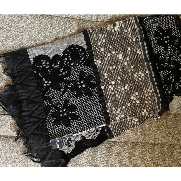 Guillaume de Mons Paris France boho patchwork Scarf - Picture 2 of 4